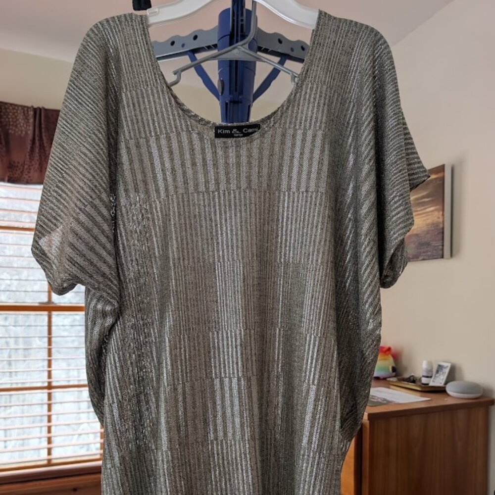 Silver draped shirt
